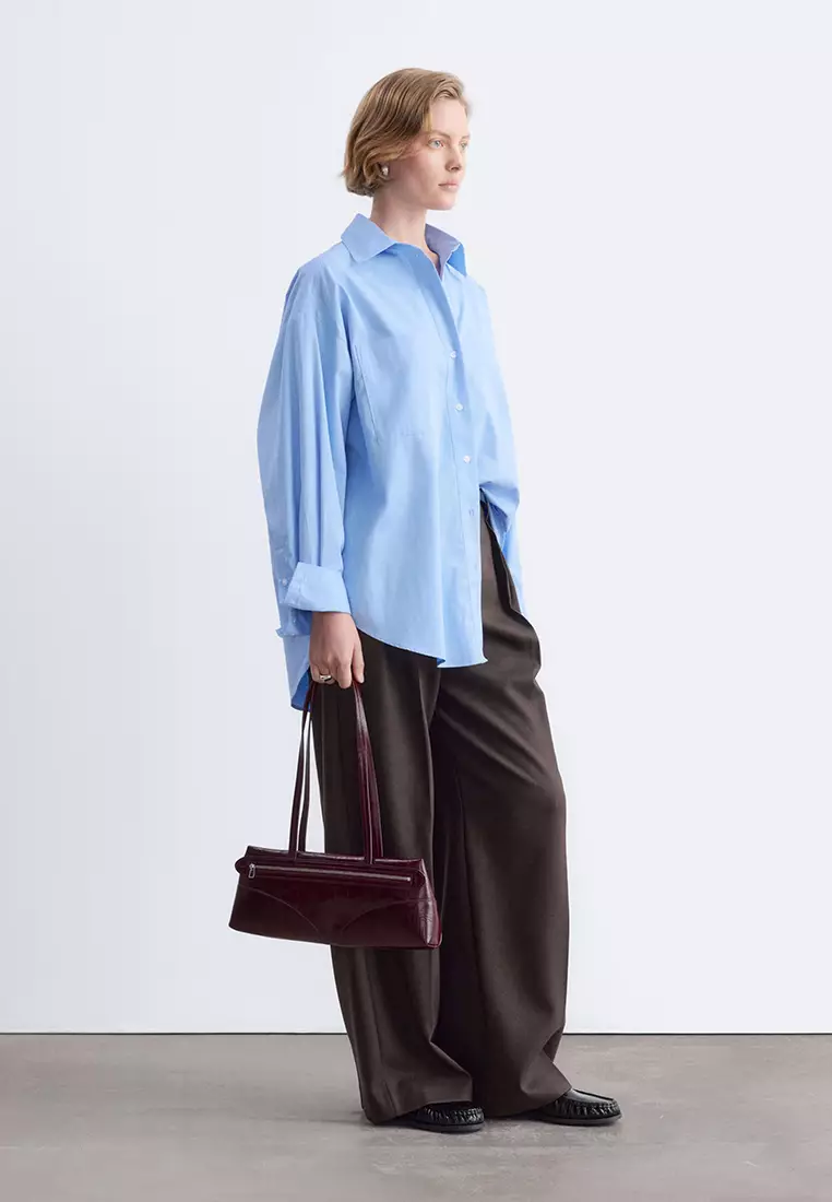 Wool-Blend Tailored Trousers