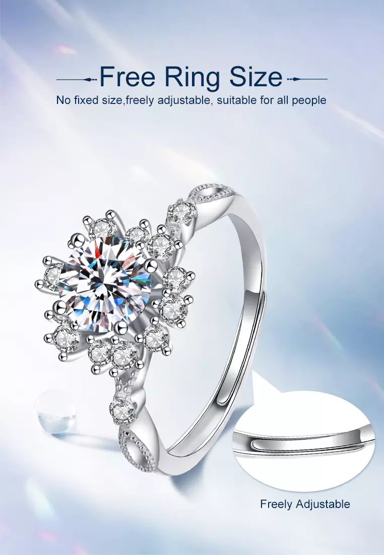 Cincin Wanita Original Berlian Adjustable Size Perhiasan Tunangan Cincin Cewel Fashion Korea Rings