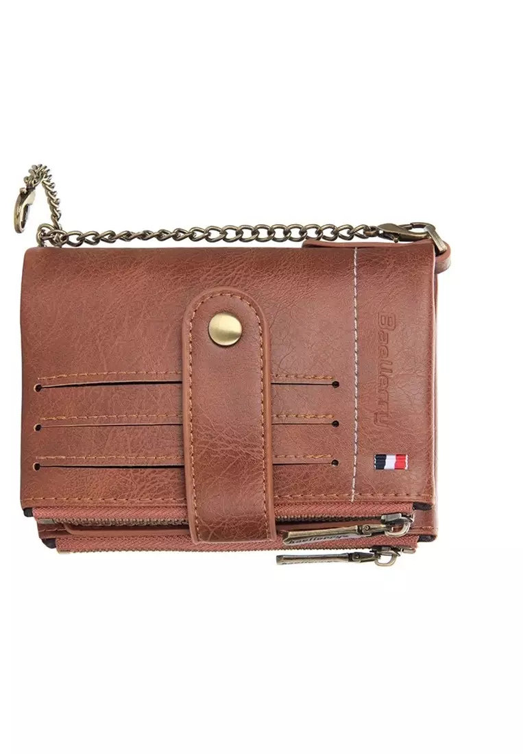 Dompet Pria Model Lipat Casual Wallet Staylish Design Many Slot Material Leather Kulit ORIGINAL - Brown
