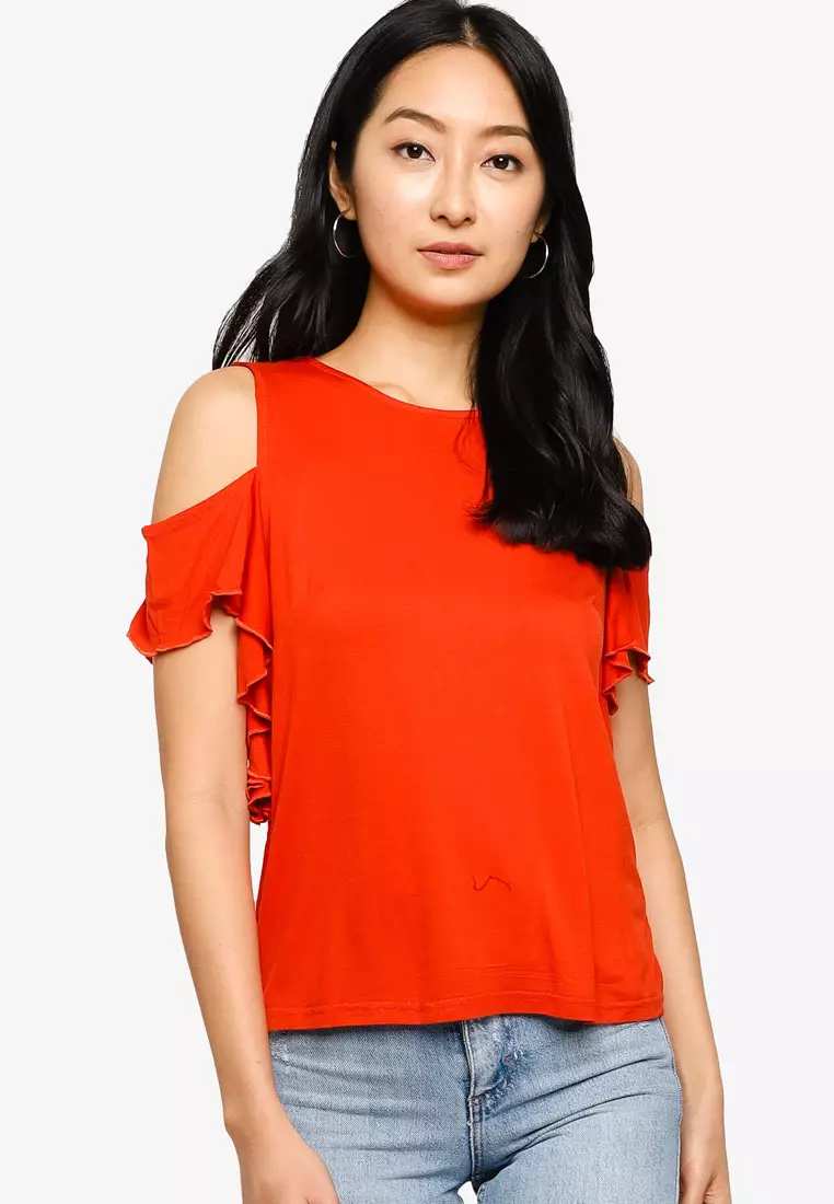 Cold shoulder online jersey top