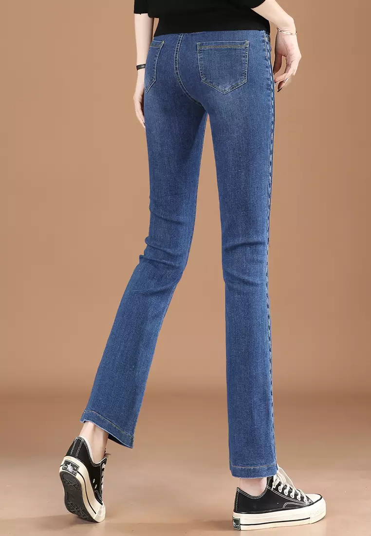 Buy A-IN GIRLS Fashion Small Flare Jeans in navy 2024 Online