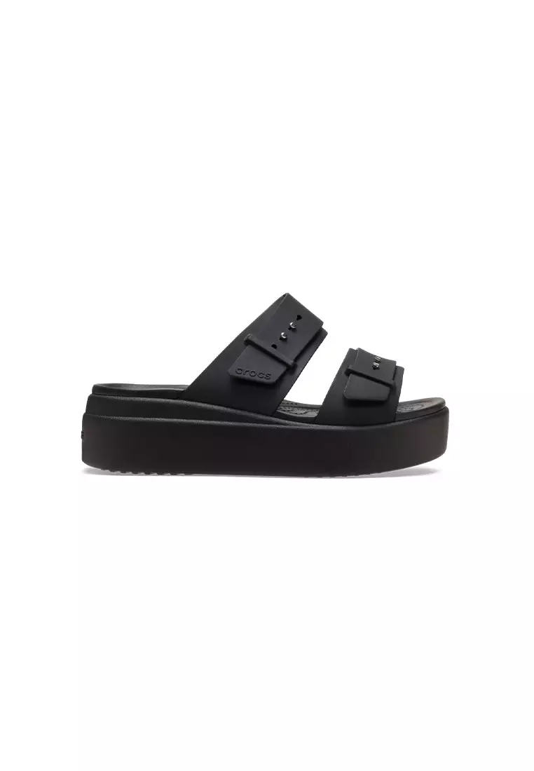 Women's Brooklyn Buckle Low Wedge in Black