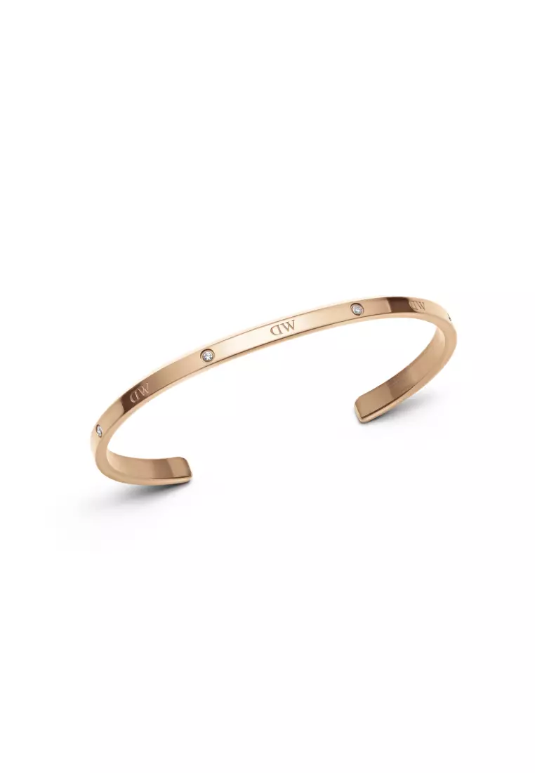 Classic Lumine Bracelet Rose Gold Small/Large - Stainless Steel Bracelet cuff for women and men - crystals