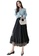 Halo black Layered Net Yarn Pleated Skirt B454DAAEDFF7EBGS_4