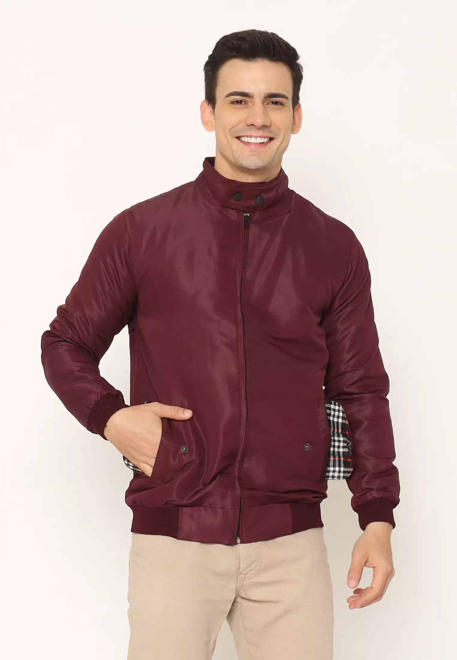 Jual 17seven Original 17SEVEN Jaket Harrington Basic 004 MAROON