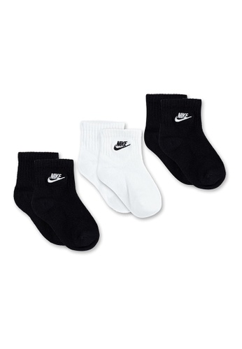 Nike black Nike Unisex Toddler's Core Futura 3 Pack Grip Ankle Socks (3 - 4 Years) - Black C0BD5KA8BC73DFGS_1