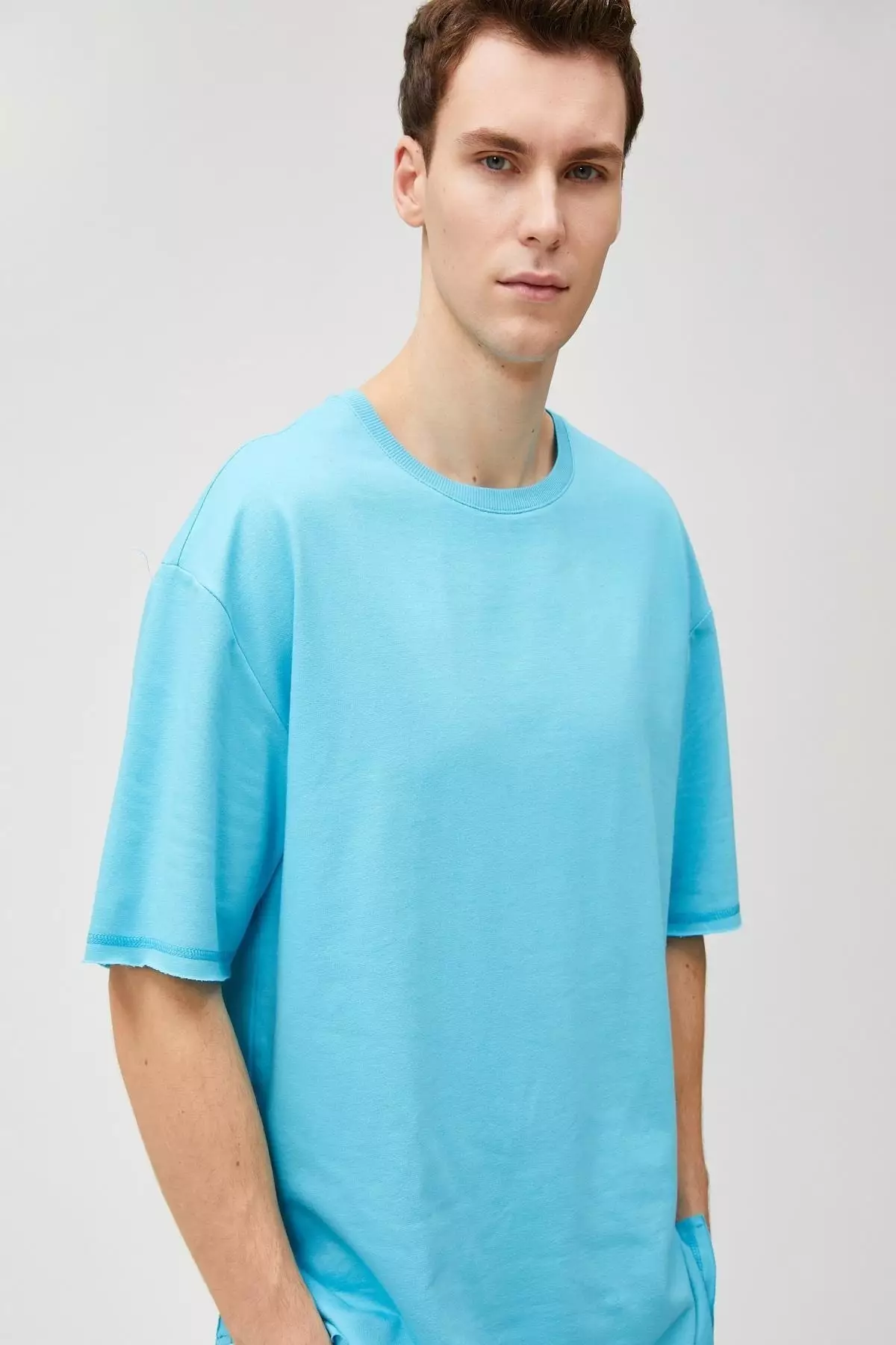 Cotton Baby Blue Oversized T-Shirt