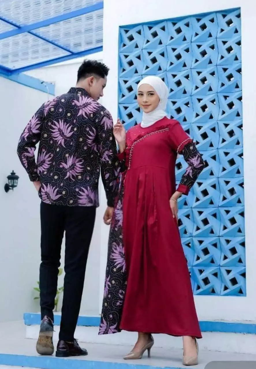 Moza Hitam Maron Dress | Gamis | Long Dress Party Modern Premium JTR