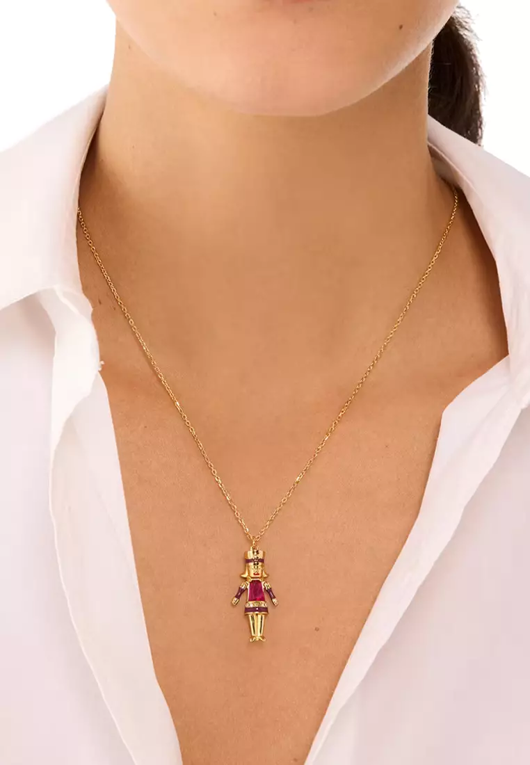 Oh What Fun Nutcracker Pendant Necklace in Red Multi KK025