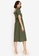 ZALORA BASICS green Ruffle Sleeve Midi Dress with Sash 12527AADB0D152GS_2
