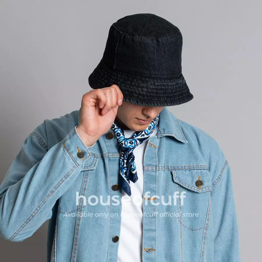 Houseofcuff bucket hat denim jeans hitam