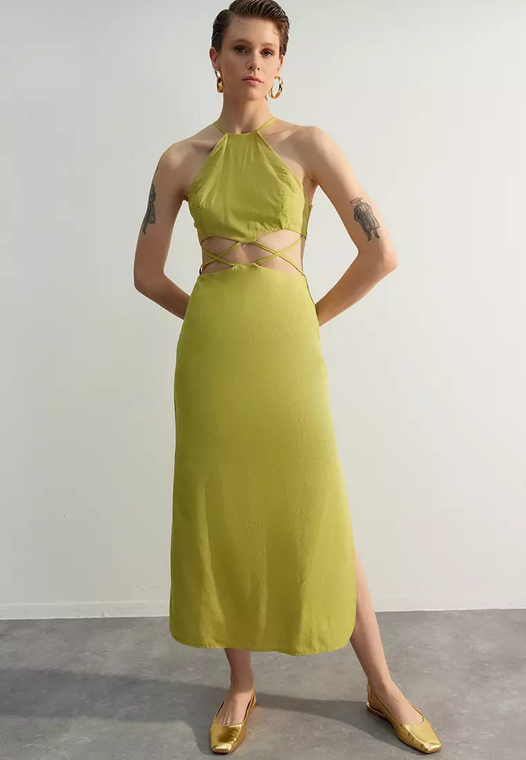 Cut Out Waist Midi Dress