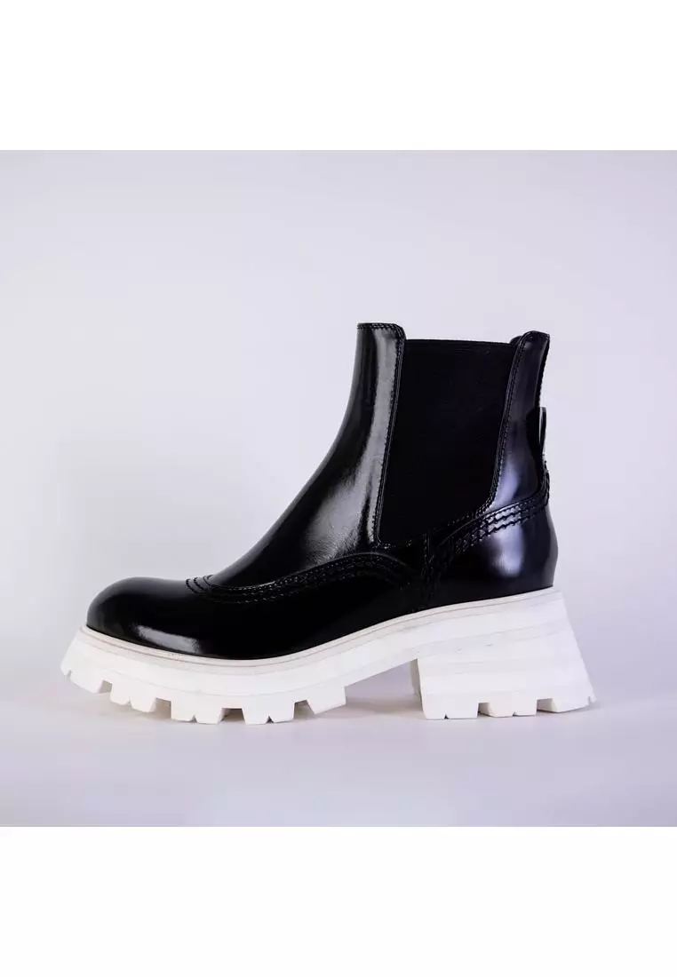 Buy Alexander McQueen Alexander McQueen Black Leather White Sole