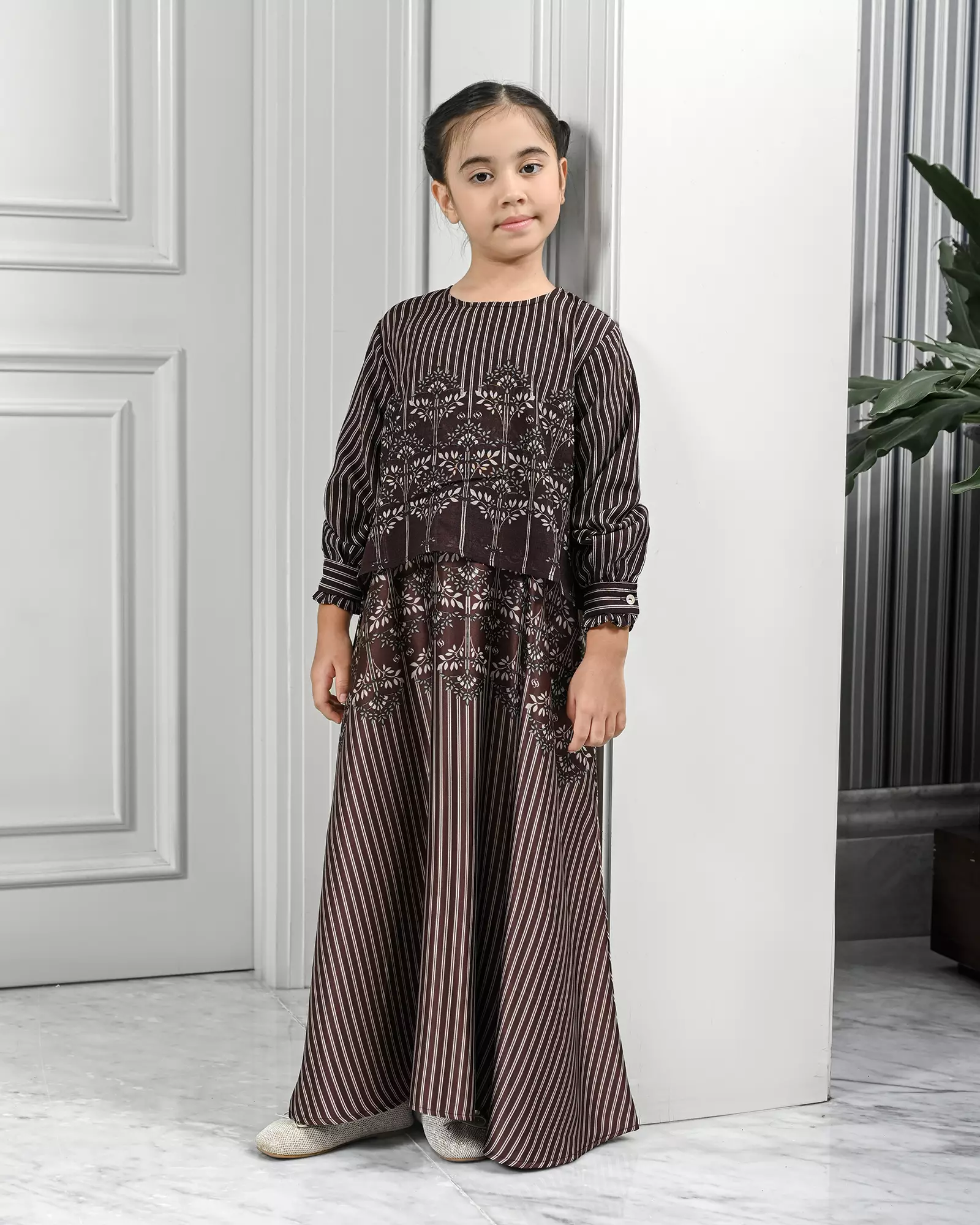 Geulis.id KIDS HANALIKA MAXI DRESS / DRESS ANAK / BAJU LEBARAN - WINE