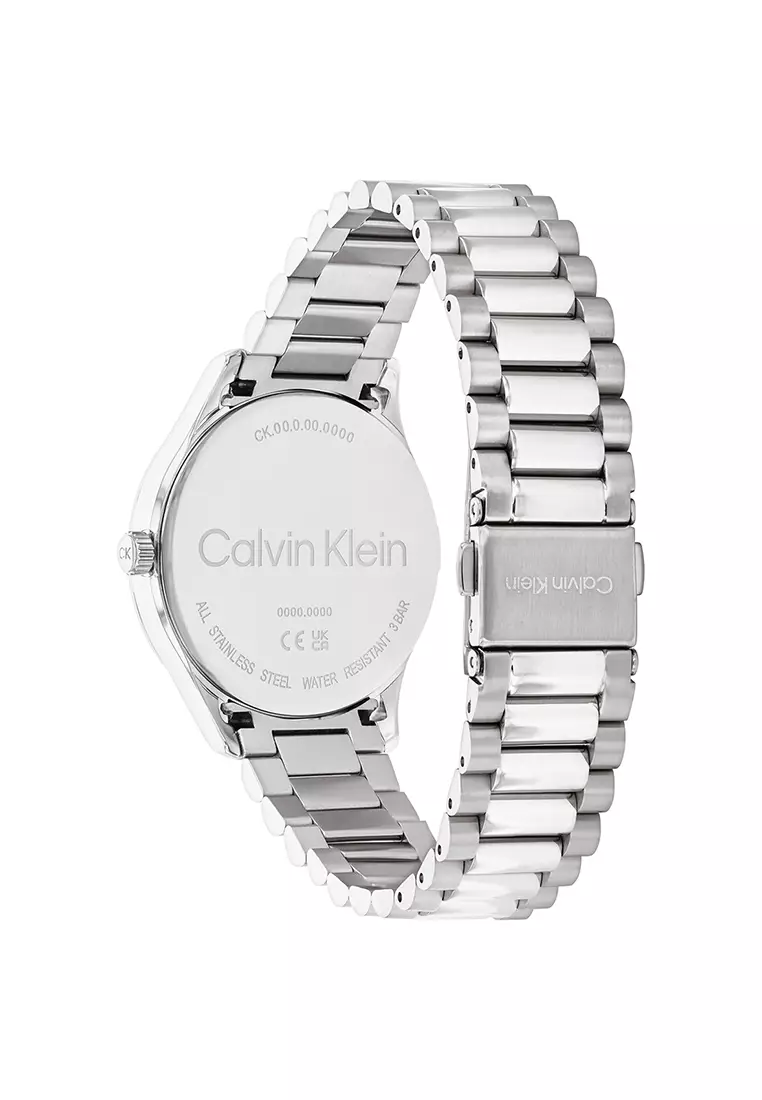 Unisex Silver Stainless Steel Bracelet And Light Blue Dial Quartz Watch - CK25200230