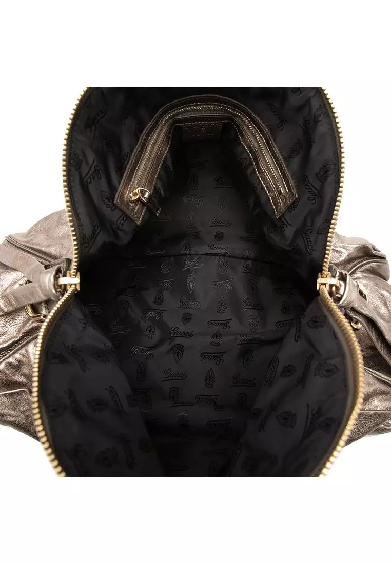 Pre-Loved Gucci Large Metallic Calfskin Hysteria Satchel