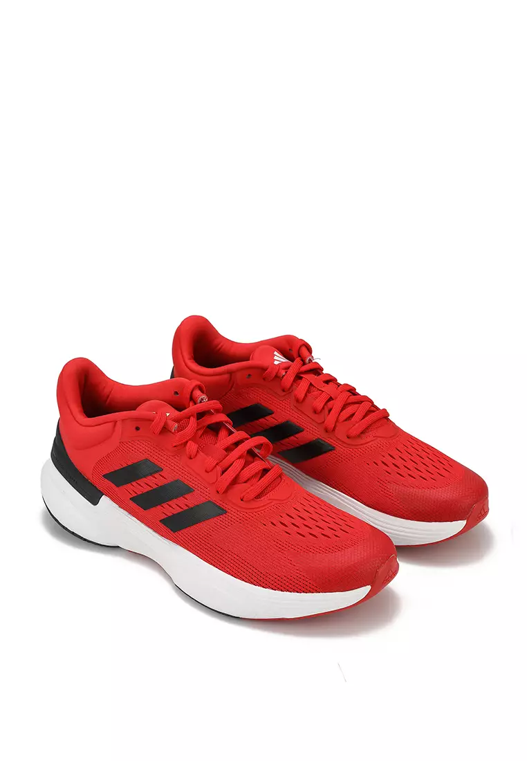 Red member store exclusive adidas sneakers