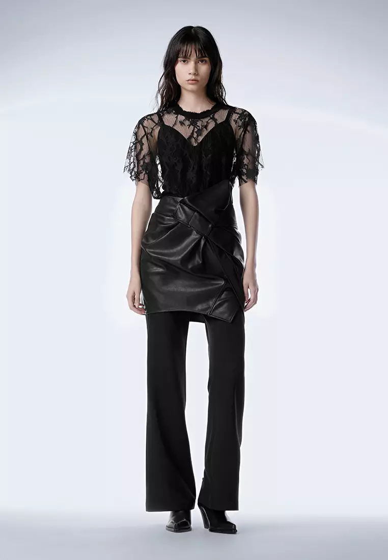 Round Neck Lace Casual Short Sleeve T-Shirt