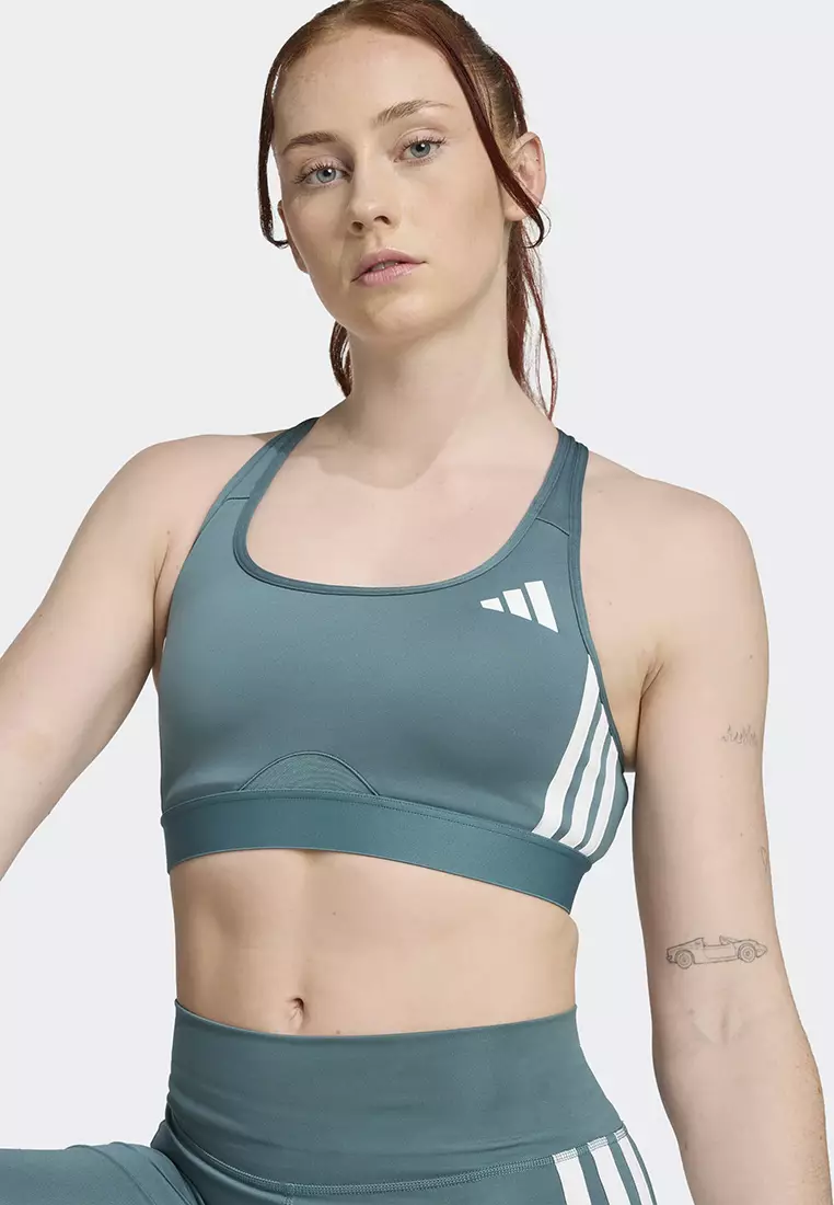 Powerreact Train Medium-Support 3-Stripes Bra
