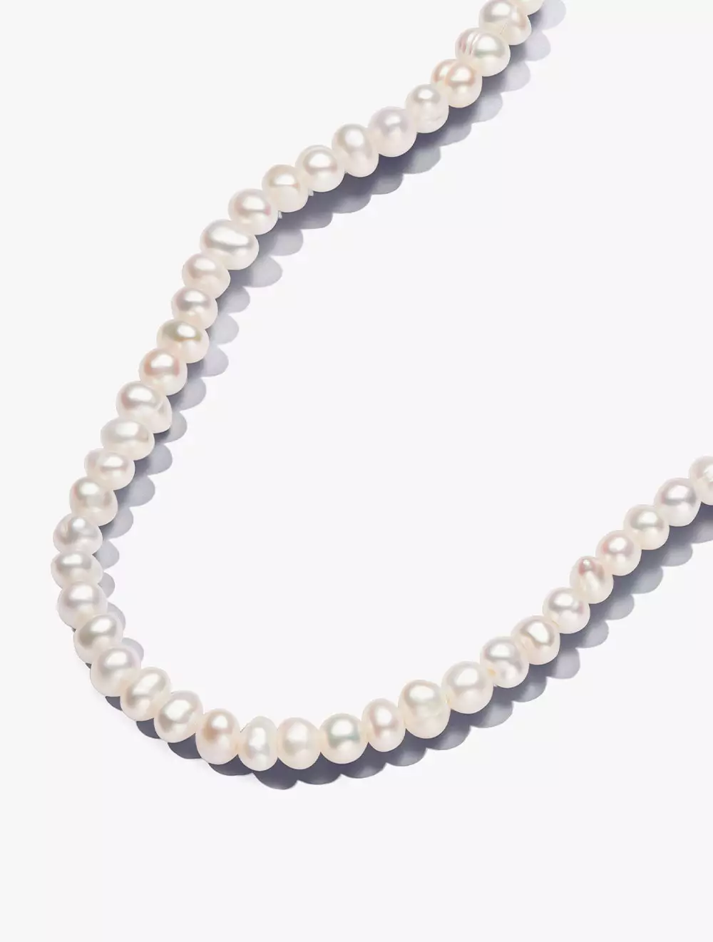 14k Gold-plated necklace with white treated freshwater cultured pearl