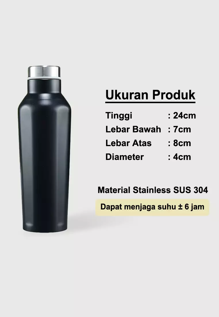 Wakakids Botol Minum Termos Stainless Steel Tumbler Premium Simple Polos 500ml K231 Venhs Putih