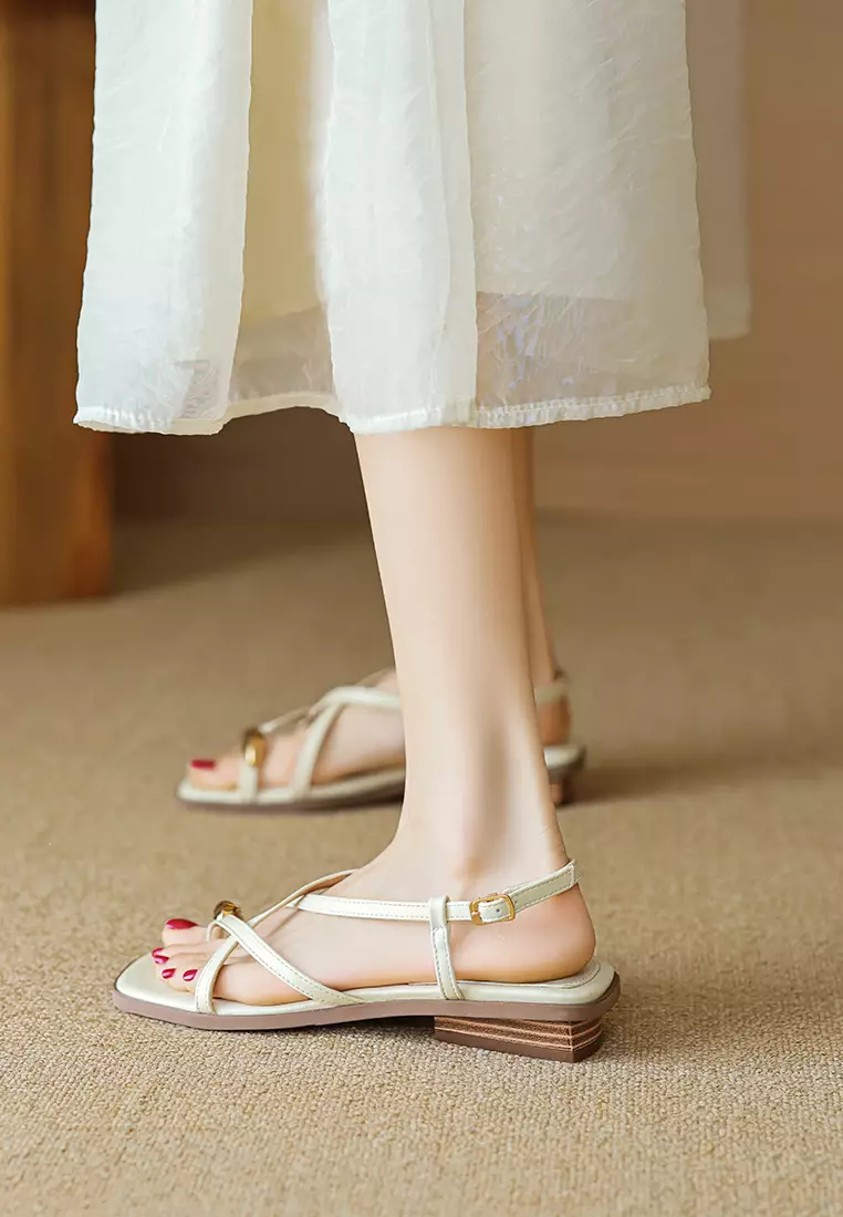 2CM Cross Strap Clip Toe Sandals WW288-3