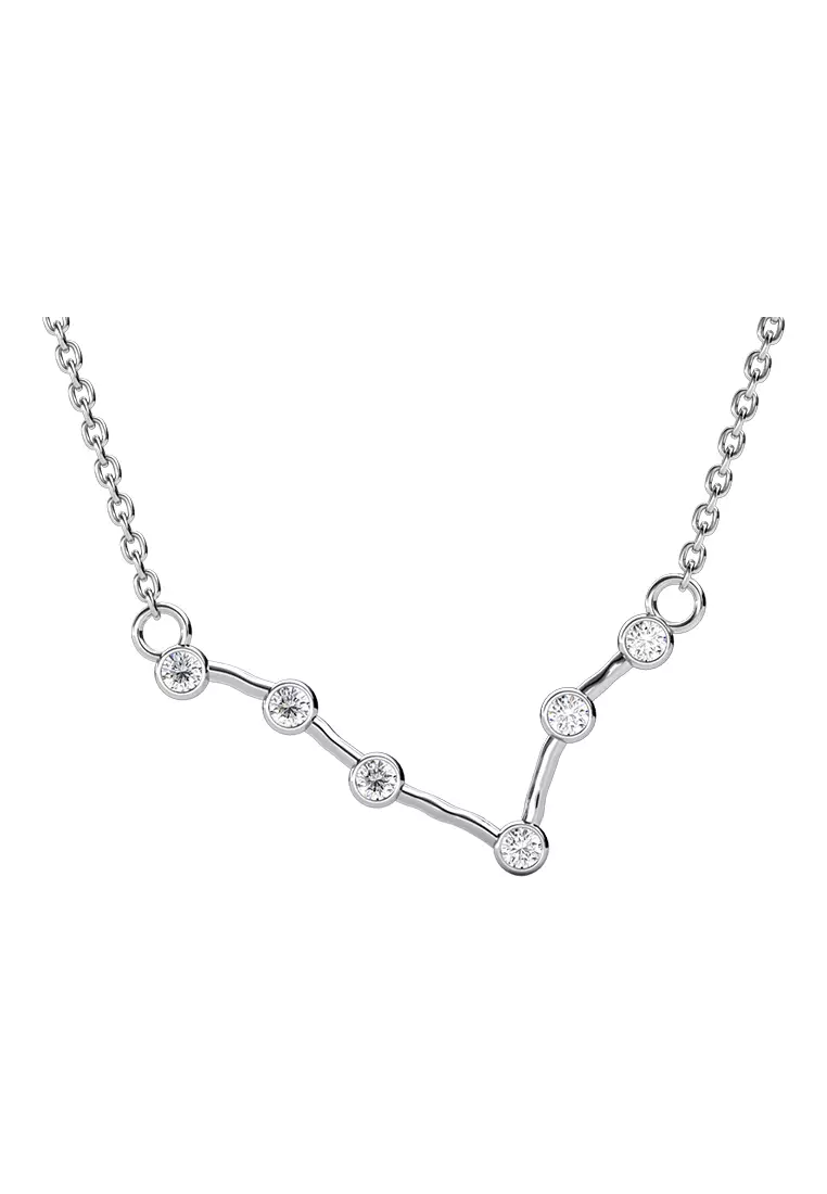 White gold crystal necklace hotsell