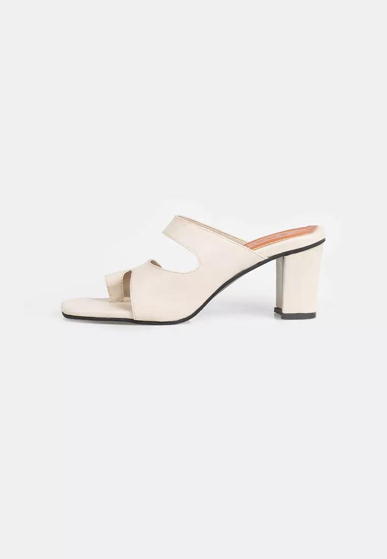 Seis Selen Sandal Heels Wanita 7 cm-CREAM