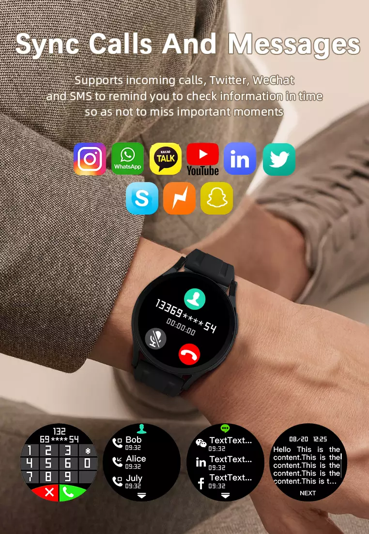 Smart Watch Pria Multiple sports mode Intelligent heart rate monitoring Jam Pintar allblack