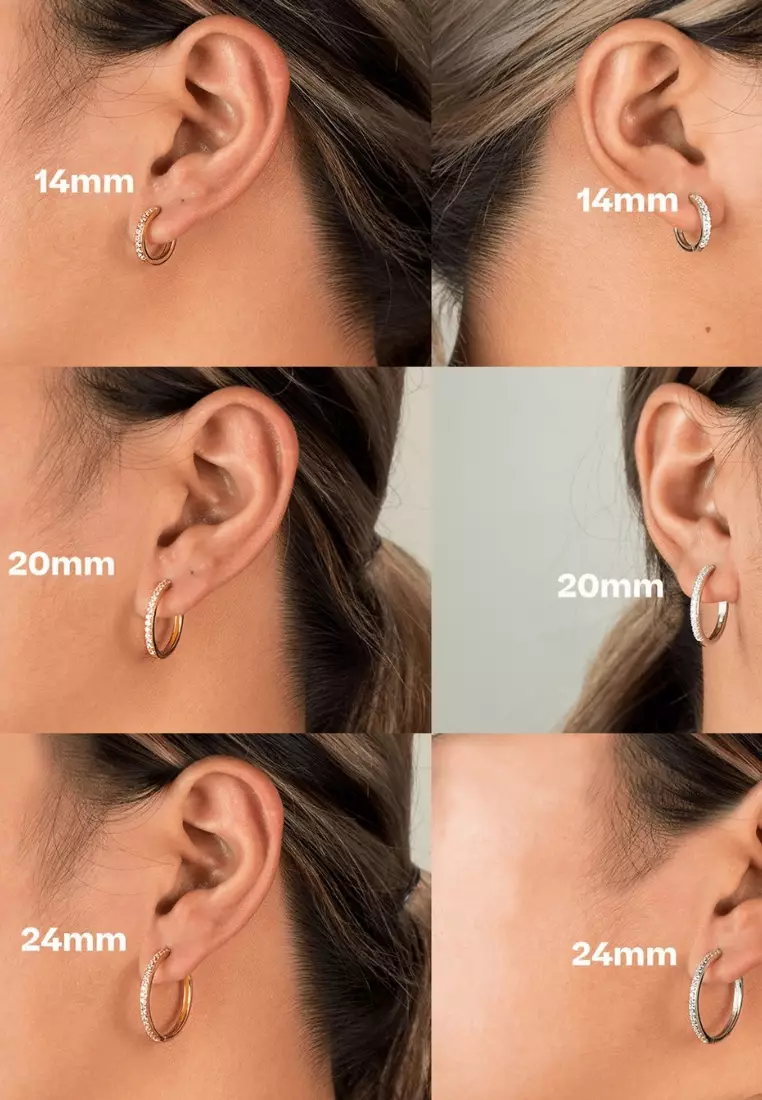  Vermeil Eternal Crystal Hoops - 24mm 