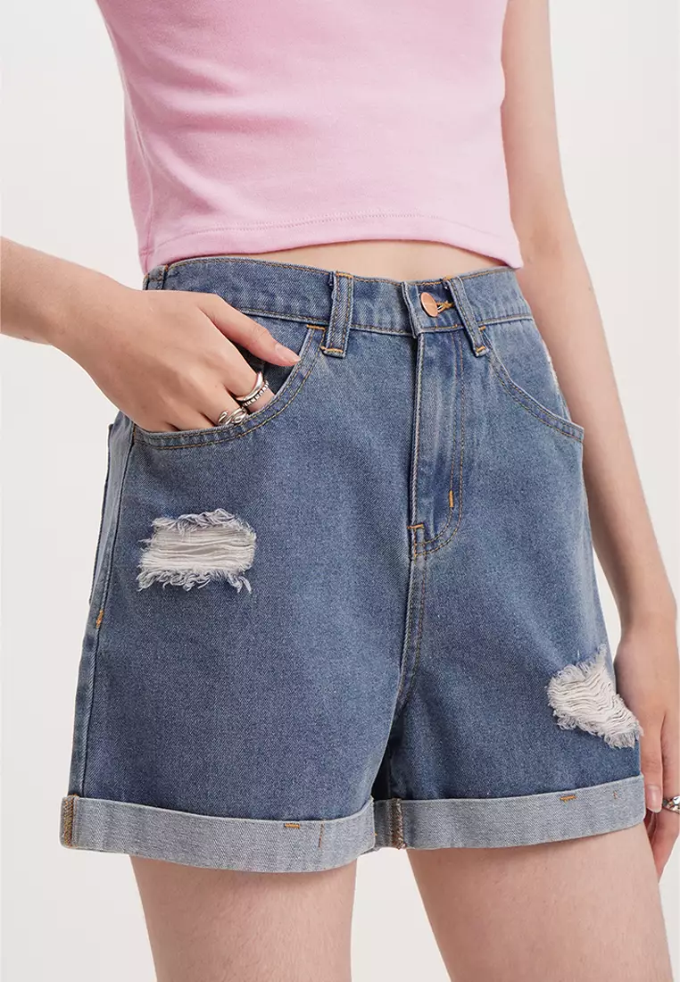 Buy Penshoppe Ripped Denim Shorts 2024 Online ZALORA Philippines