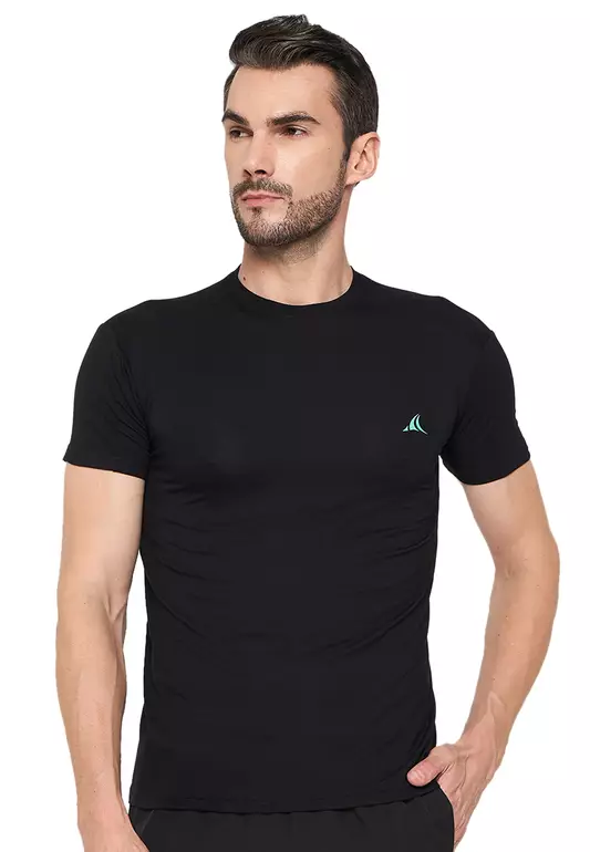 Black Men's Eco-Stretch Bamboo Training T-Shirt