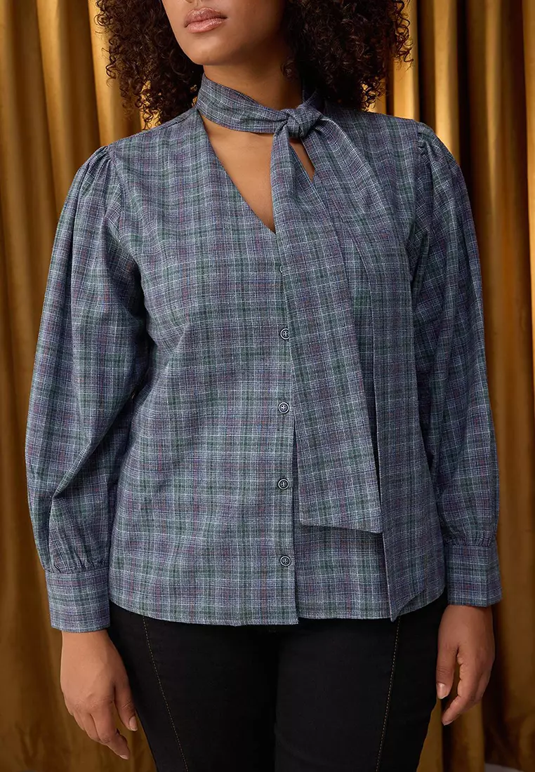 Multicolored Woven Plus Size Blouse