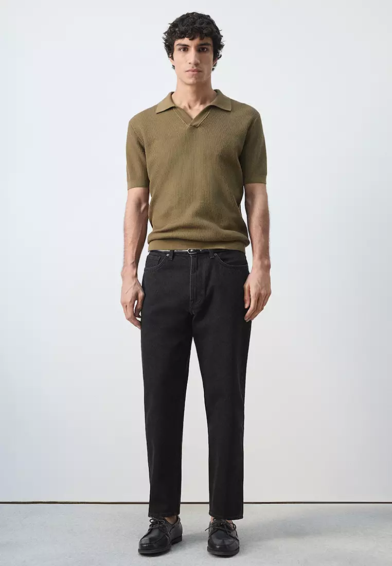 100% Cotton Knitted Structure Polo Shirt