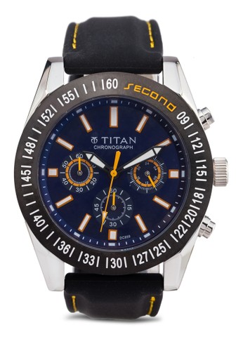 Titan 9491KP01 多esprit holdings功能三指針圓框錶, 錶類, 紳士錶