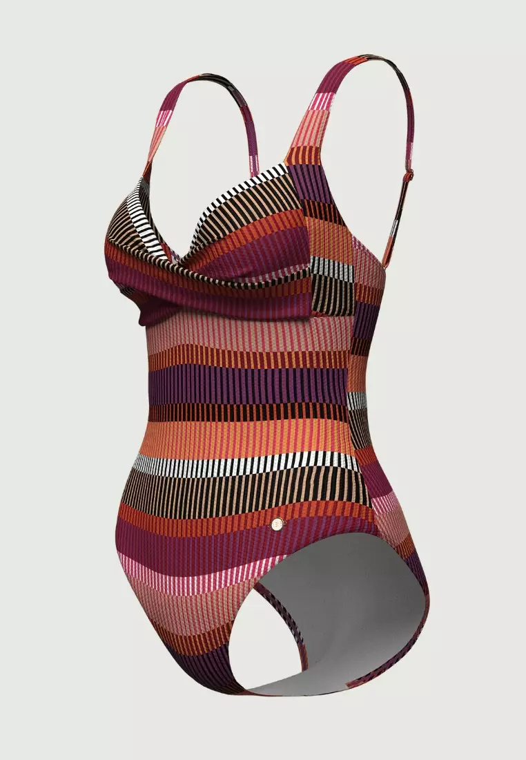 Tropadelic Stripe Etnico Cross Front Onepiece