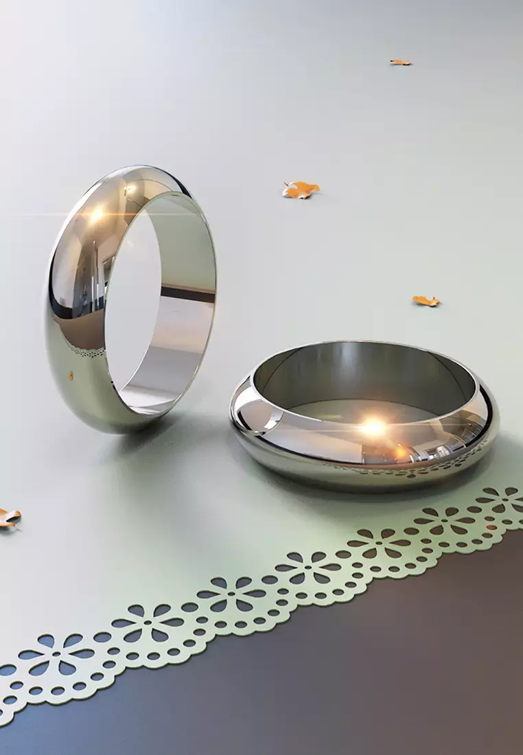 Solid 925 Sterling Silver Convex Solid Band Ring