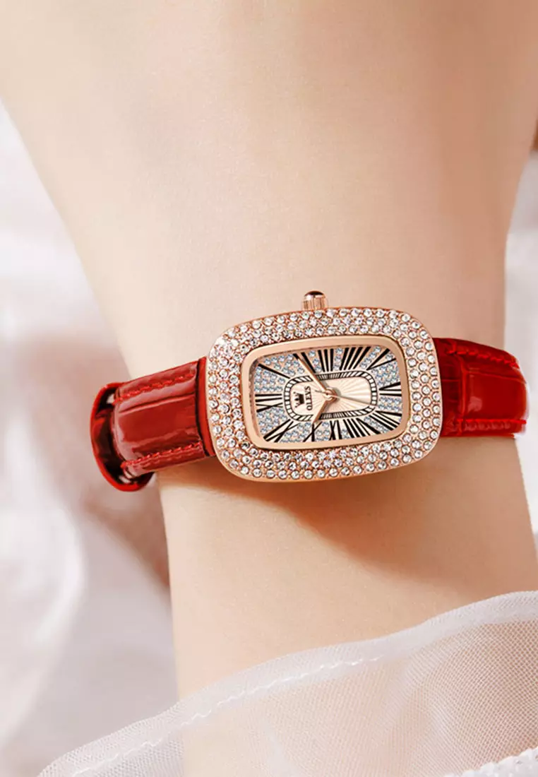 Buy OLEVS Valentines Special Olevs Crystalline Leather Quartz