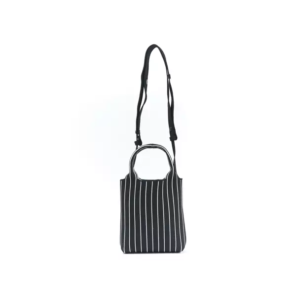 Tas MLB NY LINE STRIPE WHITE BLACK MINI KNIT TOTE BAG WITH LS 100% ORIGINAL