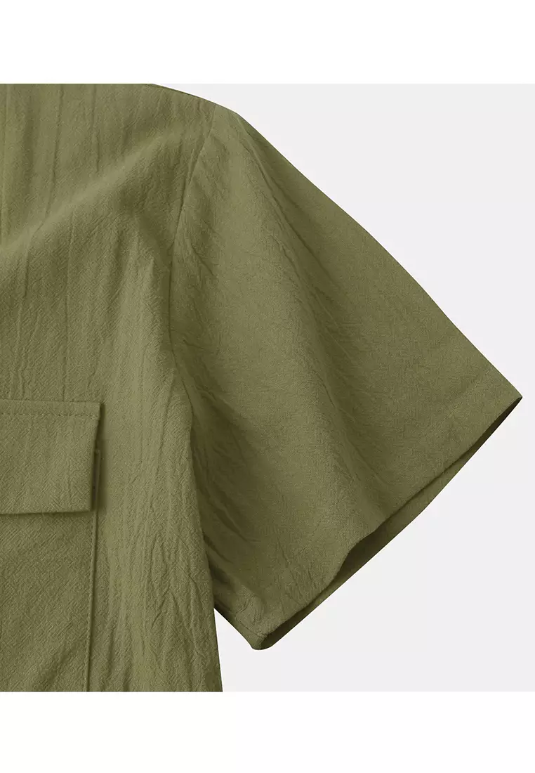 Loose Square-neck Linen Shirt YL-SKD01