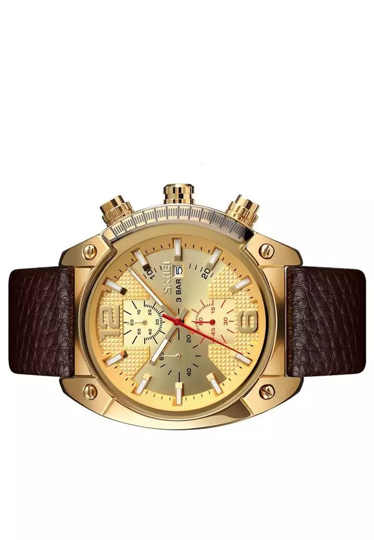 Jual Skmei Jam Tangan Casual Analog Chrono Pria Waterproof Strap