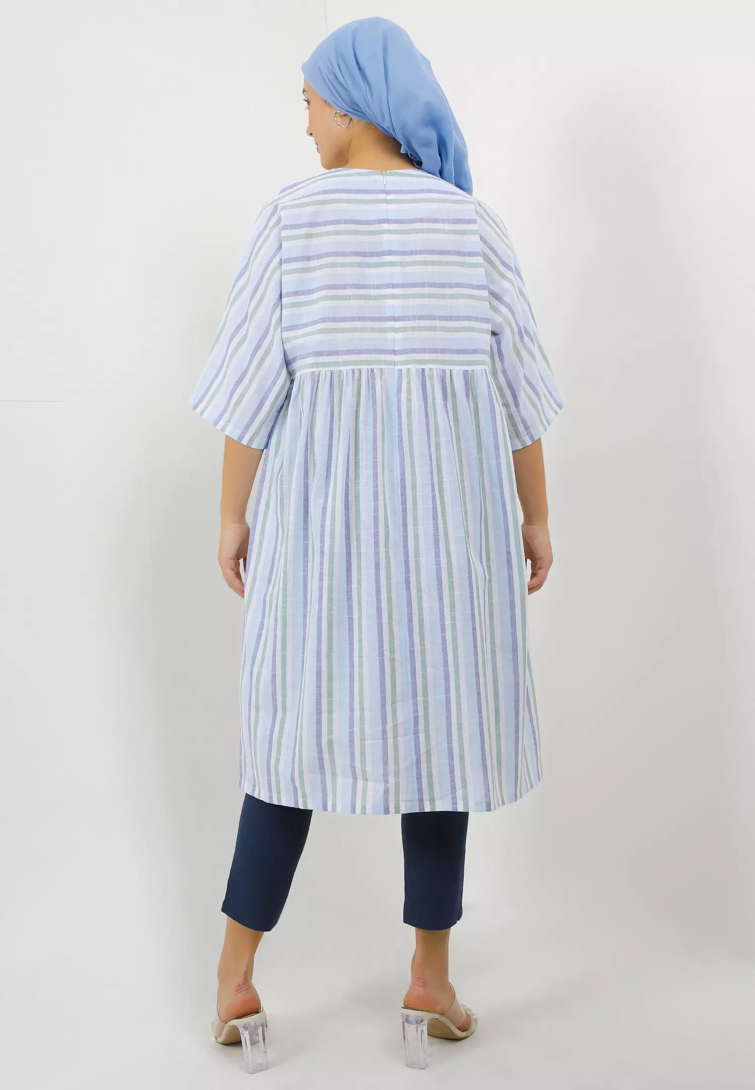 MFMW Syasyi Midi Dress Multicolor Motif Salur
