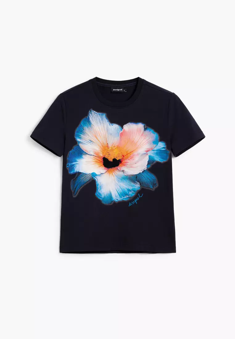 Buy Desigual Large flower T-shirt 2026 Online | ZALORA