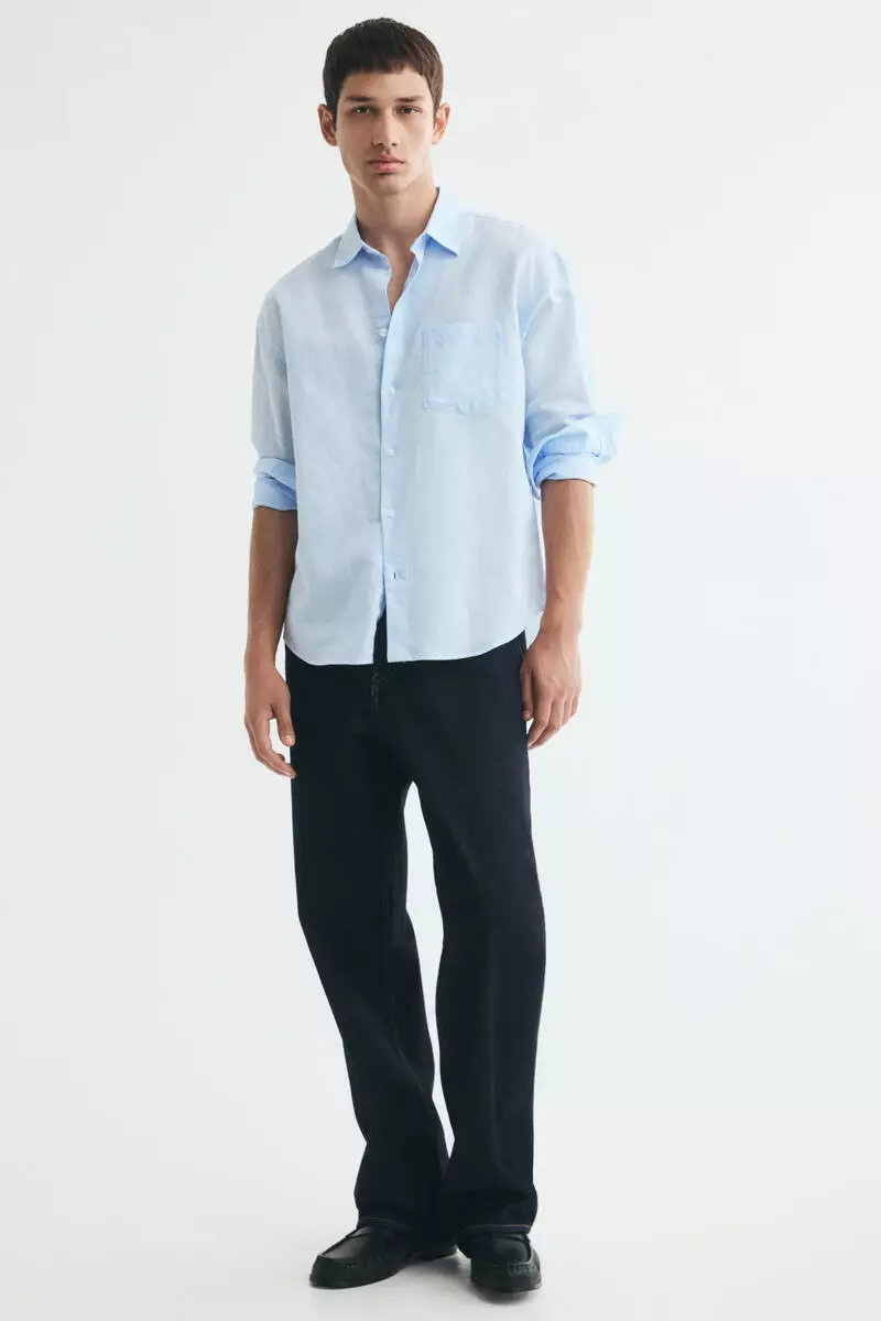 Relaxed Fit Linen-blend shirt