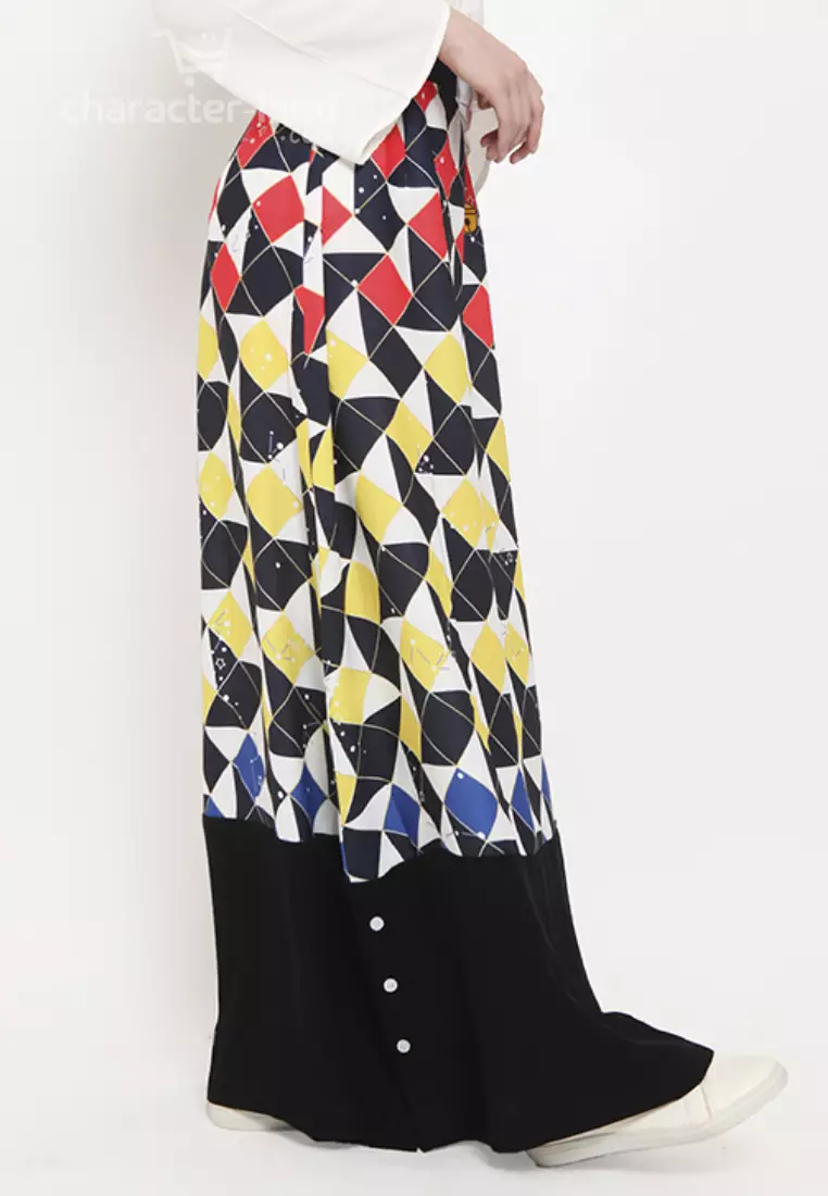 Doraemon Geometric Skirt Black