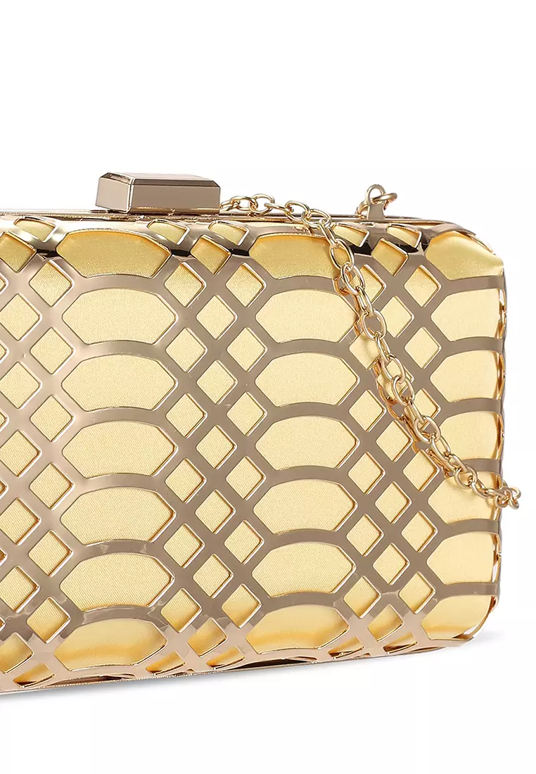 Gold clutch best sale handbag