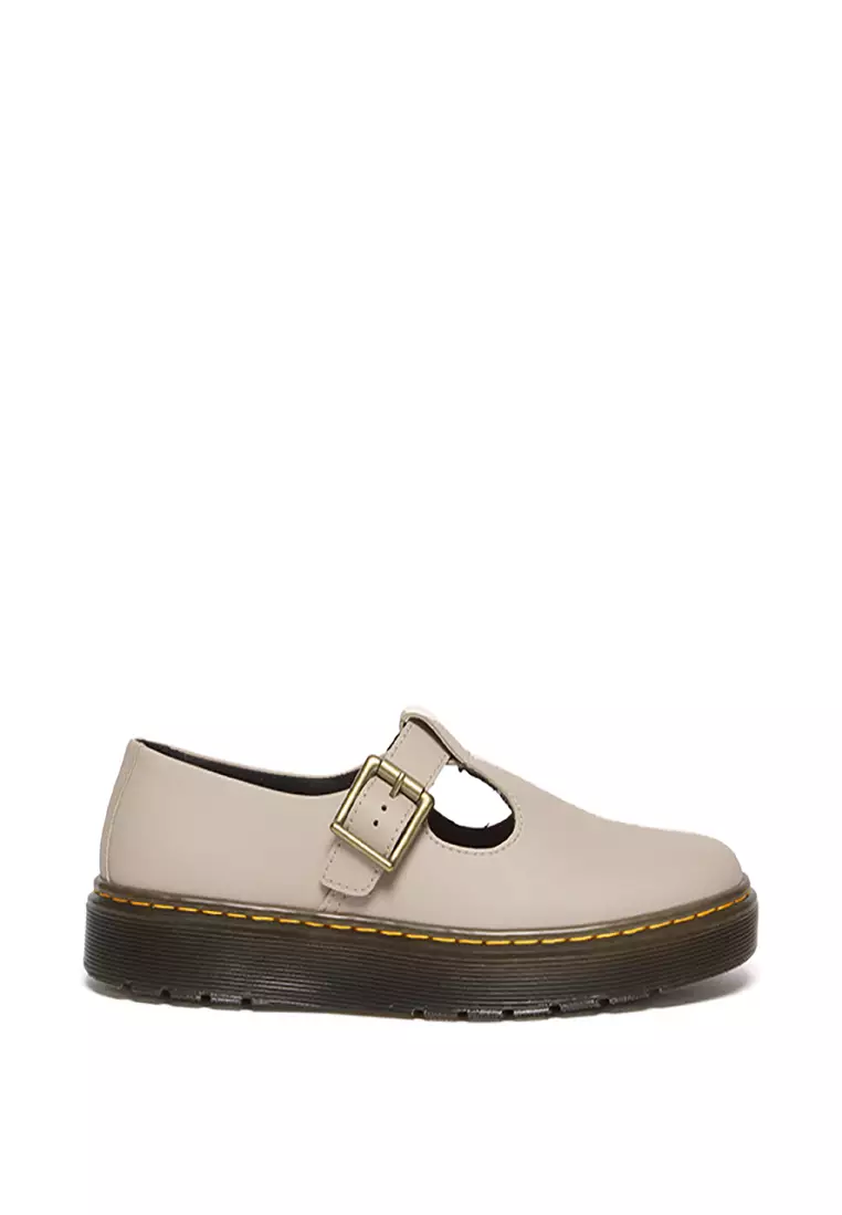 Discount on Dr. Martens  shoes - SKU: Zavala Mary Jane Vintage Taupe Leather Shoes - Women