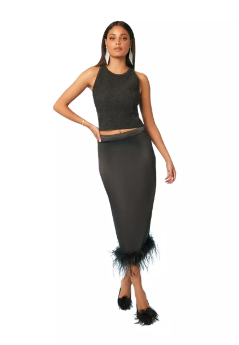 Feather crop top forever 21 top