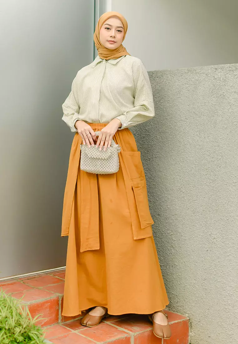 Meelva Skirt (Rok Linen) Mustard