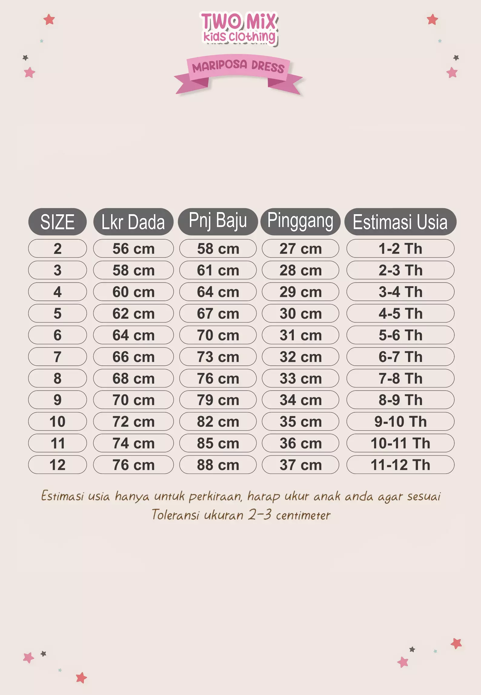 Two Mix - Dress Anak Perempuan Satin - Dress Anak Cewek 1-12 Tahun 4407 Pink